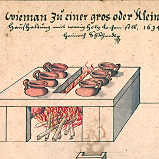 Kochherd entworfen von Heinrich Schickhardt 1634