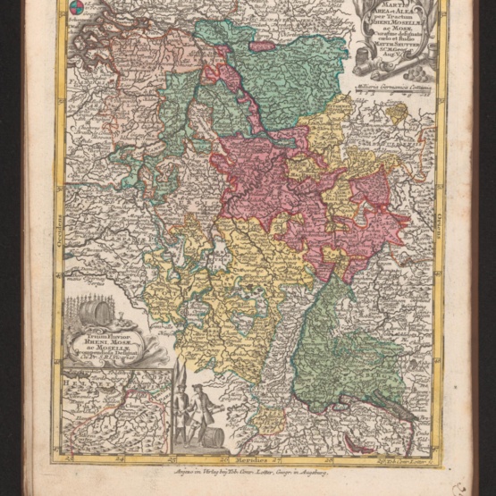 Seutter,  Matthäus: Martis Area et Alea per Tractum Rheni Mosellae ac Mosae", Augsburg ca. 1740sel-Maas-ca-1750.jpg