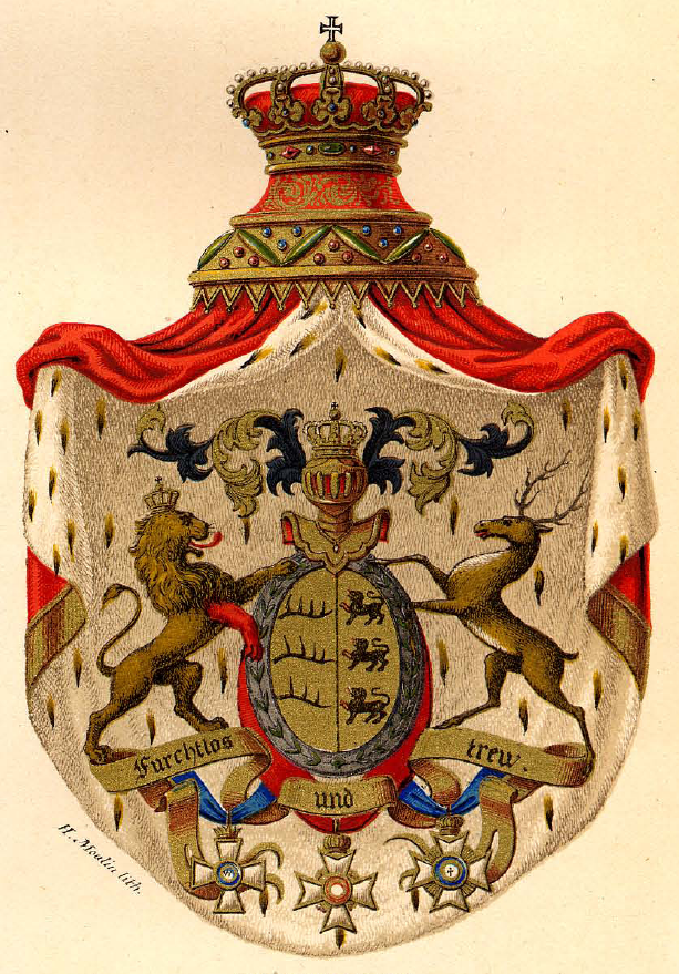 Wappen des Königreichs Württemberg von 1844.